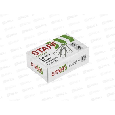 Скрепки STAFF 22мм 100шт, 220302 *10/140 Скрепки STAFF 22мм 100шт, 220302 *10/140