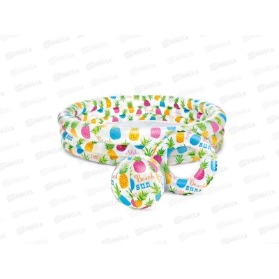 Бассейн 59469 (132х28) Ананас с кругом и мячом   INTEX