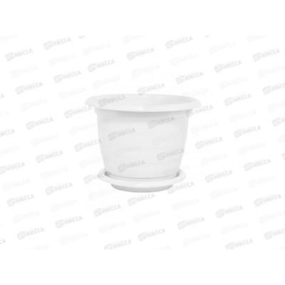 Горшок цветочный  &quotВиола&quot 1л с поддоном  (белый) М1529*20