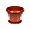 Горшок цветочный  &quotГармония&quot 2,5л с поддоном (коричневый ) *30 М1575