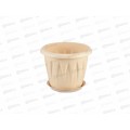 Кашпо АЛИЦИЯ D140мм 1,0л Белая глина с поддоном  М3064 *20