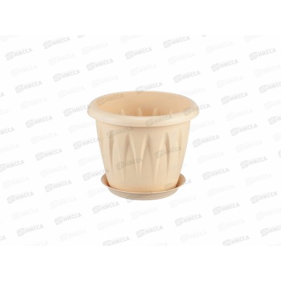 Кашпо АЛИЦИЯ D140мм 1,0л Белая глина с поддоном М3064 *20 Кашпо АЛИЦИЯ D140мм 1,0л Белая глина с поддоном М3064 *20