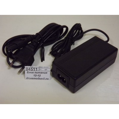 Блок питания 12-12 для светодиодной ленты DC 12В 12Вт с сетевым шнуром, 0052 TDM Блок питания 12-12 для светодиодной ленты DC 12В 12Вт с сетевым шнуром, 0052 TDM