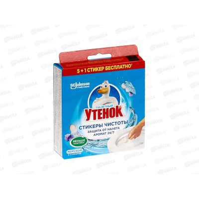 Туалетный Утенок стикер чистоты Морской 6 шт *12 Туалетный Утенок стикер чистоты Морской 6 шт *12