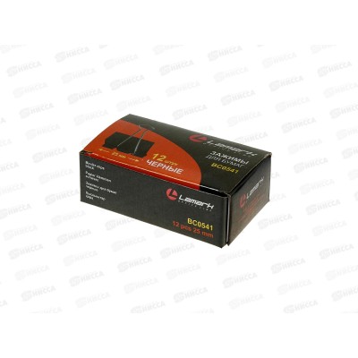 Зажим для бумаг LAMARK BC0541 25мм 12шт  черный,  *12/300