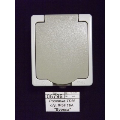 Розетка TDM открытой установки, IP54 16А "Вуокса" Розетка TDM открытой установки, IP54 16А "Вуокса"