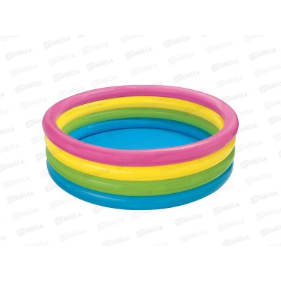 Бассейн 56441 (168х46см) 4 кольца Радуга в коробке INTEX  *6
