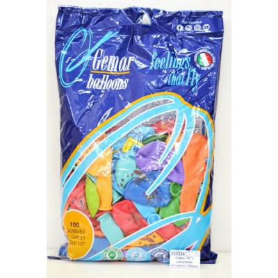 Шары 10&quot с рисунком ассорти (упаковка 100шт) 1103-0007 *100