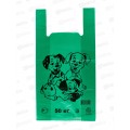 Пакет майка ПНД 30*55*30мкм Далматины зеленые *50/1000