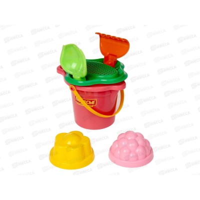 Набор песочный №150, 2982 (ведро маленькое+ситечко+совок+грабли+формочки)  *28