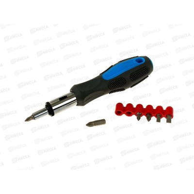 Отвертка реверс+6 насадок 3101501 *12 Л Отвертка реверс+6 насадок 3101501 *12 Л