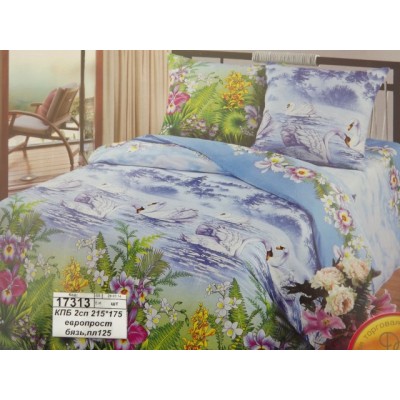 Комплект постельного белья 2 спальный 215*175 европростынь бязь, плотность 125 Лебединое озеро