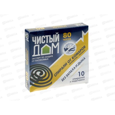 Чистый дом спирали зеленые от комаров 10шт  *60