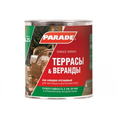 ЛАК для терасс алкидно-уретановый L25 PARADE глянец 0,75л *6 3752 ЛАКРА ЛАК для терасс алкидно-уретановый L25 PARADE глянец 0,75л *6 3752 ЛАКРА