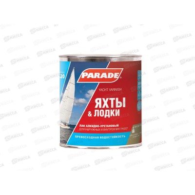 ЛАК яхтный алкидно-уретановый L20 PARADE полуматовый 0,75л*6 0111 ЛАКРА ЛАК яхтный алкидно-уретановый L20 PARADE полуматовый 0,75л*6 0111 ЛАКРА
