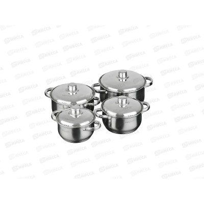 Набор кастрюль 8предметов Гретта(1,8+2,5л+3,4л+4,5л) металлический корпус подарочная упаковка КТО4-Е Набор кастрюль 8предметов Гретта(1,8+2,5л+3,4л+4,5л) металлический корпус подарочная упаковка КТО4-Е