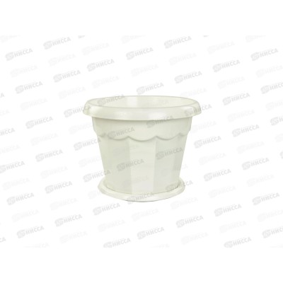 Горшок цветочный  &quotГармония&quot 7л с поддоном  (белый) *20 М1412