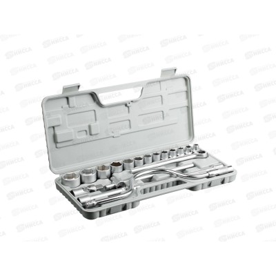 Набор головок ЕРМАК 19 предметов10-32мм с карданным шарниром 1/2&quot  г 736-566 *5