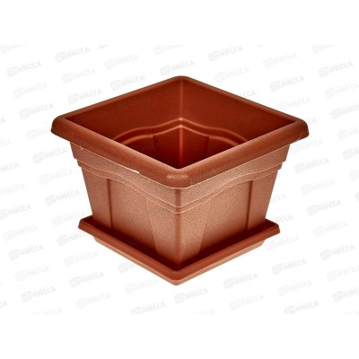 Горшок Квадро-0,63л Терракотовый с поддоном 160 Т АВ *50 Горшок Квадро-0,63л Терракотовый с поддоном 160 Т АВ *50