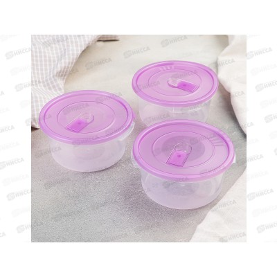 Набор контейнеров СВЧ 0,4л 3шт Смайл, С52001 *45 Набор контейнеров СВЧ 0,4л 3шт Смайл, С52001 *45