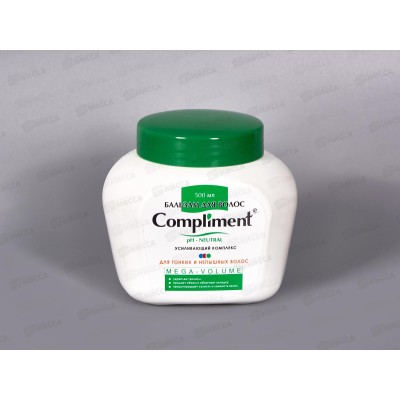 КОМПЛИМЕНТ Бальзам для волос Mega-Volume 500мл для тонких  и непышных волос  *12