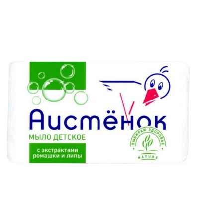 Аистенок туалетное мыло детское с экстрактом ромашки и липы 70г *72