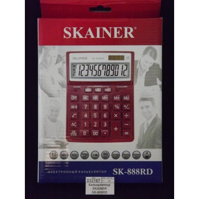 Калькулятор SKAINER SK-888XRD 12разр., крас, бухг., наст.