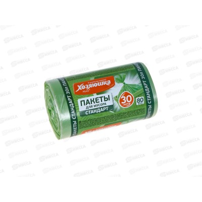 Мешки для мусора 30л 80шт (рулон) Хозяюшка 7мкр *45 Мешки для мусора 30л 80шт (рулон) Хозяюшка 7мкр *45