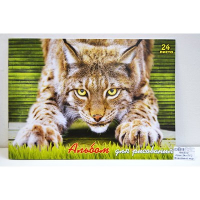 Альбом для рисования 24 листа ПГС Животный мир *20 Альбом для рисования 24 листа ПГС Животный мир *20