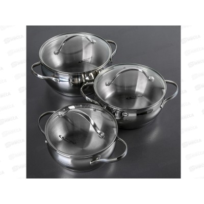 Набор кастрюль 6предметов Медея(1,6л+2,2л+3,2л)КТ-АР-011-1 Набор кастрюль 6предметов Медея(1,6л+2,2л+3,2л)КТ-АР-011-1