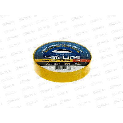 Изолента SAFELINE 15мм, 20м желтый *10/200
