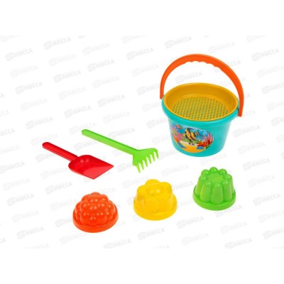 Набор песочный №11, 1023 (ведро среднее+ситечко+3формы+лопатка+грабли)*36 Набор песочный №11, 1023 (ведро среднее+ситечко+3формы+лопатка+грабли)*36