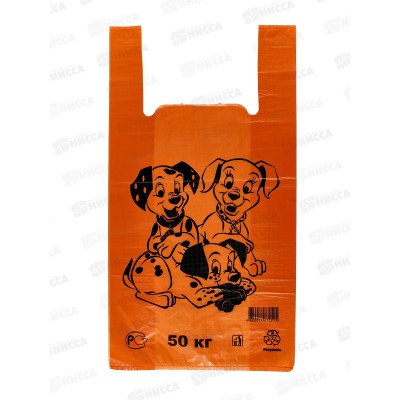 Пакет майка ПНД 30*55*30мкм Далматины оранжевые *50/1000 Пакет майка ПНД 30*55*30мкм Далматины оранжевые *50/1000