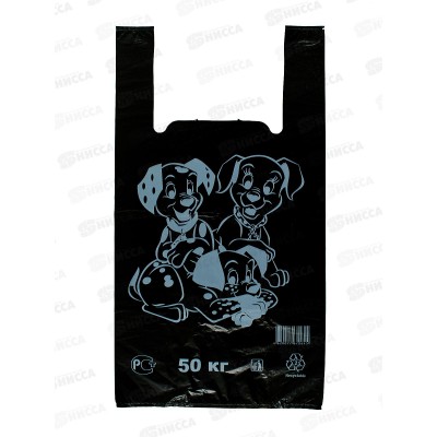 Пакет майка ПНД 30*55*30мкм Далматины черный *50/1000 Пакет майка ПНД 30*55*30мкм Далматины черный *50/1000