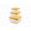 Набор контейнеров СВЧ квадратных Лайт 3шт С545 *32 Набор контейнеров СВЧ квадратных Лайт 3шт С545 *32