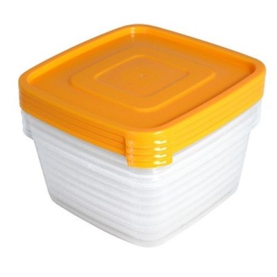 Набор контейнеров СВЧ квадратных Унико 4шт 0,9л С214 ассортимент*16 Набор контейнеров СВЧ квадратных Унико 4шт 0,9л С214 ассортимент*16