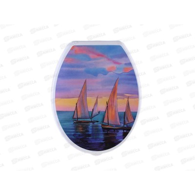 Сиденье на унитаз  МП с рисунком Кораблики *10