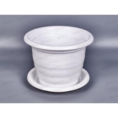 Горшок цветочный "Виола" 3,5 л с поддоном (белый) *18 М1339 Горшок цветочный "Виола" 3,5 л с поддоном (белый) *18 М1339