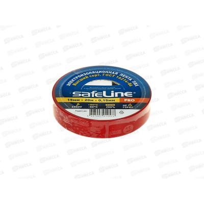 Изолента SAFELINE 15мм, 20м красный *10/200