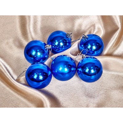 Набор шаров 6шт, 6см синий 735667 Набор шаров 6шт, 6см синий 735667