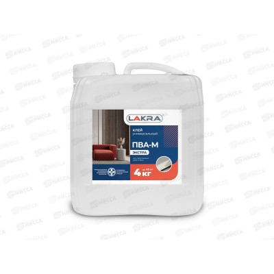Клей ПВА-М универсальный Экстра 4кг Л-С *4 ЛАКРА Клей ПВА-М универсальный Экстра 4кг Л-С *4 ЛАКРА