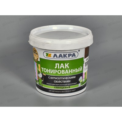 ЛАК воднодисперсионный тонированный Орех 0,9кг Л-С *6 ЛАКРА ЛАК воднодисперсионный тонированный Орех 0,9кг Л-С *6 ЛАКРА
