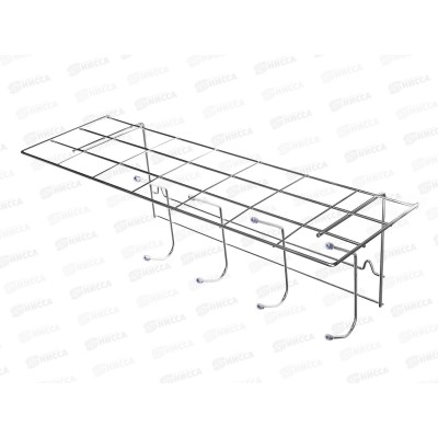 Вешалка для одежды 4 крючка с полкой хром АМ 05С  *4   01871