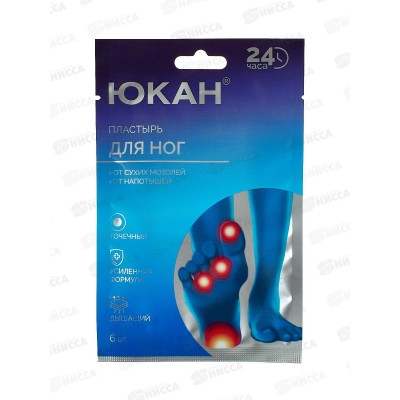 Пластырь Юкан для ног Шелковые пяточки 6шт