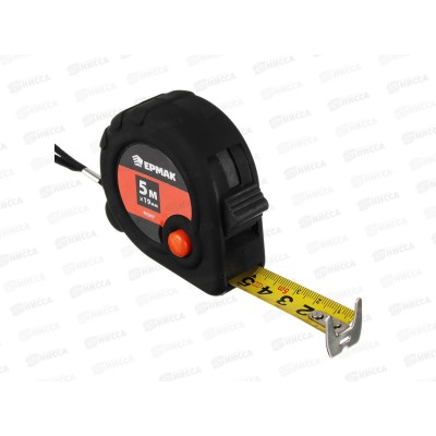 Рулетка 5м ЕРМАК 3 фиксатора "Черная"  658-145 г
