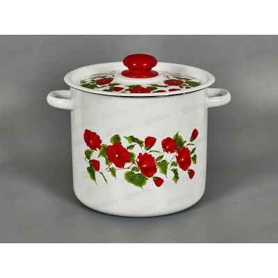 Кастрюля 5,5л цилиндрическая декорированная белая крышка, деколь С1617.39 *4 Кастрюля 5,5л цилиндрическая декорированная белая крышка, деколь С1617.39 *4