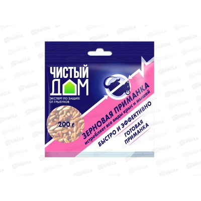 Чистый дом ФОРЭТ зерновая приманка от грызунов 200гр *50 Чистый дом ФОРЭТ зерновая приманка от грызунов 200гр *50