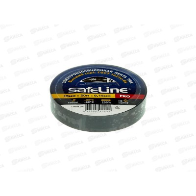 Изолента SAFELINE 15мм, 20м серо-стальная *10/200