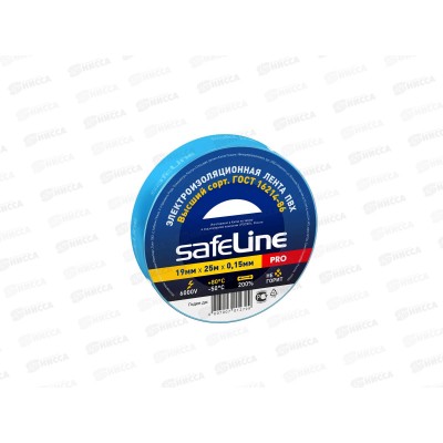 Изолента SAFELINE 19мм, 25м синий *10/160