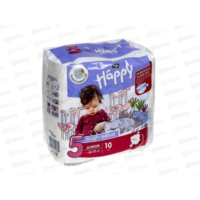 БЕЛЛА Happy Юниор подгузники 10шт (12-25кг) *12